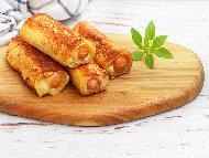 Рецепта Пържени рулца – филийки с наденички / дебърцини